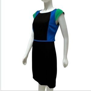 TAHARI Arthur‎ Levine Colorblock Sheath Dress Tailored Office Siren Carrier Sz10